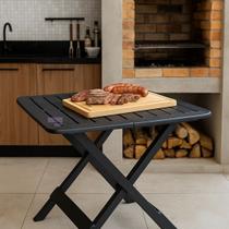 Mesa Quadrada Dobrável Área Interna e Externa Preta Plástica Resistente Portátil Ideal para Festa Churrasco Camping Piscina Lazer Mesa Quadrada Dobrável Área Interna e Externa Preta Plástica Resistente Portátil Ideal para Festa Churrasco Camping Piscina Lazer