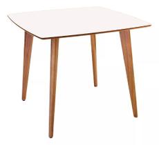 Mesa Quadrada Especial de Madeira Branca 90cm Ideal para Jantar, Varanda e Área Gourmet