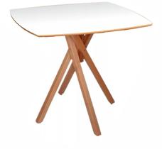 Mesa Quadrada Especial em Madeira de 50cm June na cor Branca