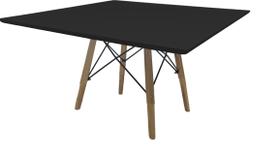 Mesa Quadrada infantil 80cm Preto Eiffel Charles Eames - jthome