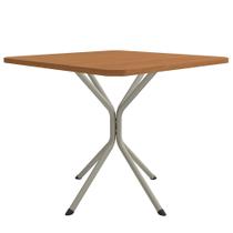 Mesa Quadrada Kappesberg Lia, Nikel e Canela, 90 cm