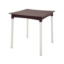 Mesa Quadrada Laura Ratan Marrom com Pernas em Alumínio Tramontina 92351/109