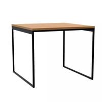 Mesa Quadrada MDF 80cm com Pés de Aço Carbono Preto Estilo Industrial 4 Lugares Ambientes Pequenos Mesa Quadrada MDF 80cm com Pés de Aço Carbono Preto Estilo Industrial 4 Lugares Ambientes Pequenos