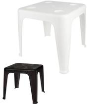 Mesa Quadrada Plástica De Apoio Multiuso Atividades Praia Infantil C/ Porta Copos Mor