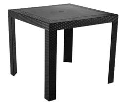 Mesa Quadrada Rattan Montavel Preta Plastico Plasnew
