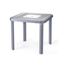 Mesa Quadrada Resistente Desmontável 80 cm Cinza Plástica