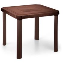 Mesa Quadrada Resistente Desmontável 80 cm Marron Plástica INJEPLASTEC 750