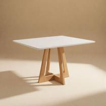 Mesa Quadrada tampo de Vidro 1,35 x 1,35 Cannes Gold Salas