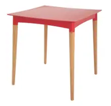 Mesa Quadrada Tramontina Diana Vermelha em Polipropileno com Pernas de Madeira Mesa Quadrada Tramontina Diana Vermelha em Polipropileno com Pernas de Madeira