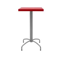 Mesa Quadrada Tramontina Gama 59 cm Alta em Polipropileno Vermelho com Base em Aço Carbono