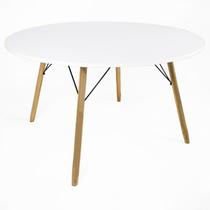 Mesa Redonda 120cm Eiffel Eames Sala Jantar Pés De Madeira