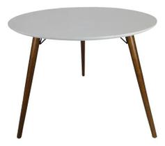 Mesa Redonda 70cm Branco com 3 Pé Palito 75cm Suporte V
