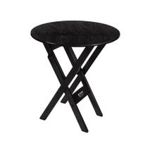 Mesa Redonda 70cm Dobrável em Madeira Maciçapara Bar e Restaurante - Preto
