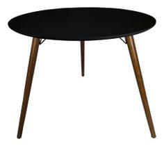 Mesa Redonda 70cm Preta com 3 Pé Palito 75cm Suporte V