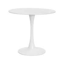 Mesa Redonda 80cm Tampo MDF com Pintura em Laca Branca Saarinen Tulipa