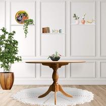 Mesa Redonda 90 cm Celine Castanho Mogno em Madeira