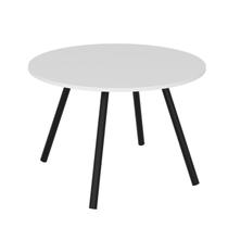 Mesa Redonda 90cm Pé Palito Débora Branco/Preto Fosco