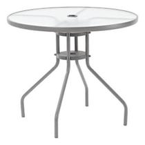 Mesa Redonda Aço Vidro 80X70Cm Jardim Varanda - Home Deluxe Mesa Redonda Aço Vidro 80X70Cm Jardim Varanda - Home Deluxe