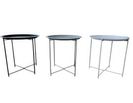 Mesa Redonda Auxiliar Metálica Sortida Mesa Lateral Decorativa Moderna para Sala Quarto Escritório Resistente Compacta