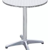 Mesa Redonda Brilhante Alumínio 60X60X72Cm 4 Pessoas Deluxe