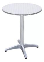 Mesa Redonda Brilhante Aluminio 60x60x72cm 4 Pessoas Deluxe Prateado Mesa Redonda Brilhante Aluminio 60x60x72cm 4 Pessoas Deluxe Prateado