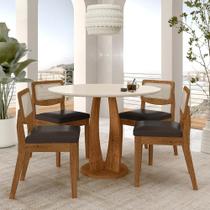 Mesa Redonda Camogli 4 Cadeiras Sextavadas Freijó/off/corin Marr - M.a Mesa Redonda Camogli 4 Cadeiras Sextavadas Freijó/off/corin Marr - M.a