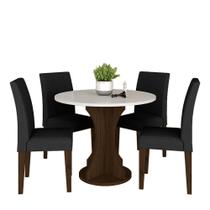 Mesa Redonda Com 4 Cadeiras Pérsia 0,9 Imb/off/pre - Móveis Arapongas Mesa Redonda Com 4 Cadeiras Pérsia 0,9 Imb/off/pre - Móveis Arapongas