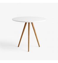 Mesa Redonda De Jantar 70cm Tripé Bistrô Mdf Madeira Cozinha Tampa Branco Pés Natural Mesa Redonda De Jantar 70cm Tripé Bistrô Mdf Madeira Cozinha Tampa Branco Pés Natural
