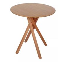 Mesa Redonda de Madeira 70cm Jantar Varanda Área Gourmet - June Freijó