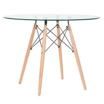 Mesa redonda de vidro Eames Eiffel - Wood - 100 cm