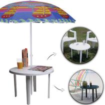 Mesa Redonda Desmontável Super Prática Praia Camping Piscina Sacada 53x38cm