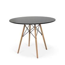 Mesa Redonda Eames Eiffel Wood 100 cm Preta