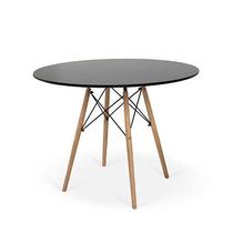 Mesa Redonda Eames Eiffel Wood 120 cm Preta