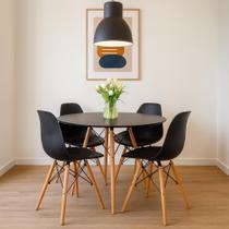 Mesa Redonda Eiffel De Jantar 70cm + 4 Cadeira Eiffel Eames Mesa Redonda Eiffel De Jantar 70cm + 4 Cadeira Eiffel Eames