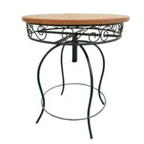 Mesa Redonda em Ferro e Madeira 70cm Modelo Bolinha Sudeste Rústico Mesa Redonda em Ferro e Madeira 70cm Modelo Bolinha Sudeste Rústico