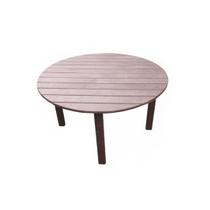 Mesa Redonda Madeira Plástica Maciça Marrom 73x120x120cm Resistente e Sustentável