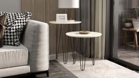 Mesa Redonda Pés de Ferro cor Off White - Comprar moveis para sua casa