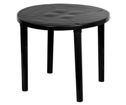 Mesa Redonda Plástica Piscina Praia Desmontável Preta Plasnew