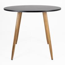 Mesa Redonda Preto Pé Verniz 90cm + 4 Cadeiras siena