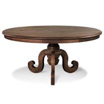 Mesa Redonda Sala de Jantar 8 Lugares Mariah 160cm Pé Torneado Canela G04 - Gran Belo