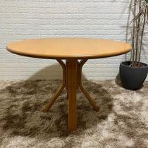 Mesa Redonda X de Madeira Maciça 120cm Cor:Mel