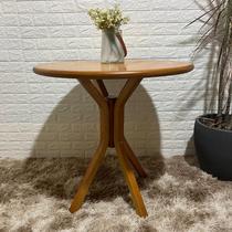 Mesa Redonda X de Madeira Maciça 80x80