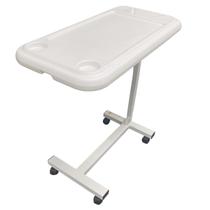 Mesa Refeição Hospitalar Plástico Leito Ajustável Rodinha Mesa Refeição Hospitalar Plástico Leito Ajustável Rodinha
