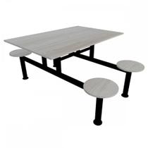 Mesa refeitório c/ banco acoplado- banco redondo 4 lugares preto Mesa refeitório c/ banco acoplado- banco redondo 4 lugares preto