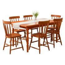 Mesa Retangular 160X80 06 Cadeiras Madeira Macica Pes Torneados Marjori Mesa Retangular 160X80 06 Cadeiras Madeira Macica Pes Torneados Marjori