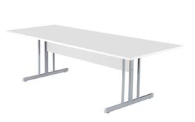 Mesa Retangular 2700mm Branco/cinza Mdf 15mm
