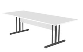 Mesa Retangular 2700mm Branco/preto Mdf 15mm