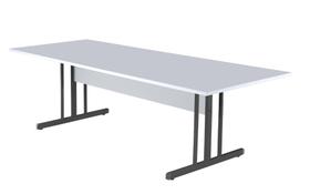 Mesa Retangular 2700mm Cinza/preto Mdf 15mm