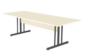 Mesa Retangular 2700mm Ovo/preto Mdf 15mm