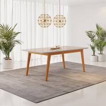 Mesa Retangular 6 Lugares Elegance Candian 1,80 x 0,90 Branco/Cinamomo/Off